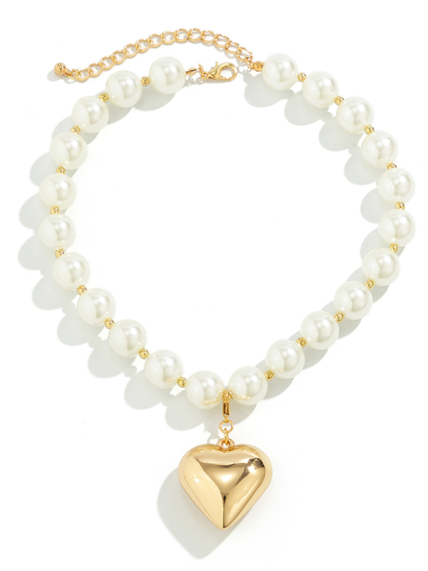 Exaggerated round punk collarbone chain Geometric beads Beaded necklace Shello's Creative Boutique