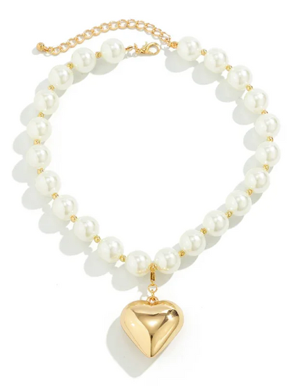 Exaggerated Round Punk Beaded Necklace with Geometric Beads Chain - Shello's Creative Boutique