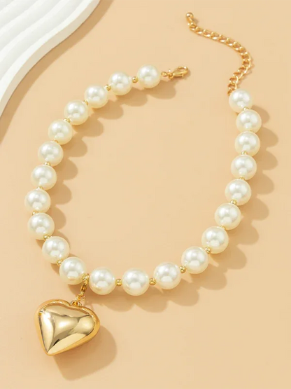 Exaggerated Round Punk Beaded Necklace with Geometric Beads Chain - Shello's Creative Boutique