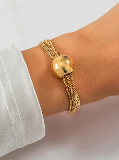 Punk Chain Stacking Necklace - Multi-Layer Geometric Sphere Design - Shello's Creative Boutique