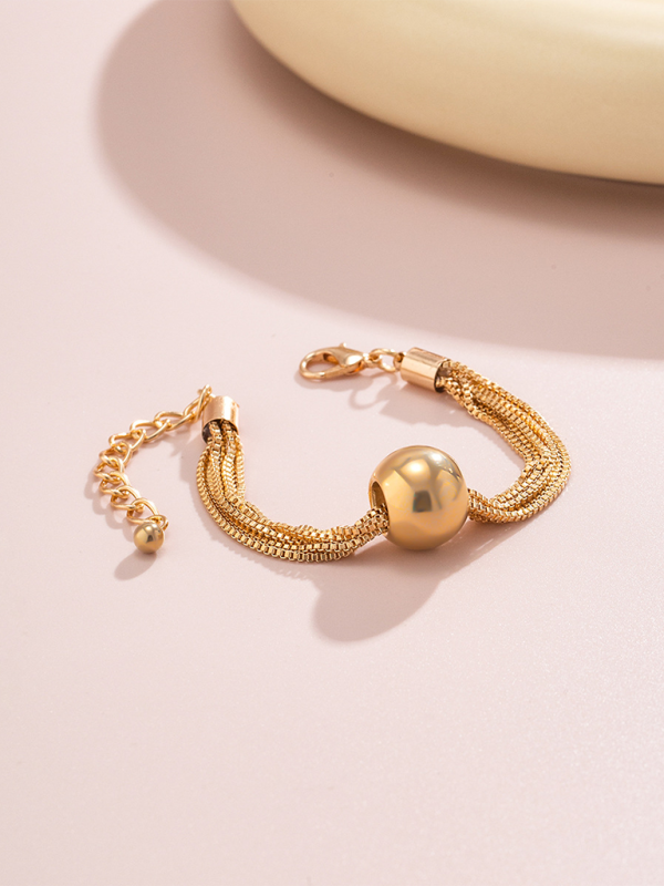 Punk multi-layer chain stacking necklace simple niche geometric sphere personality necklace Shello's Creative Boutique