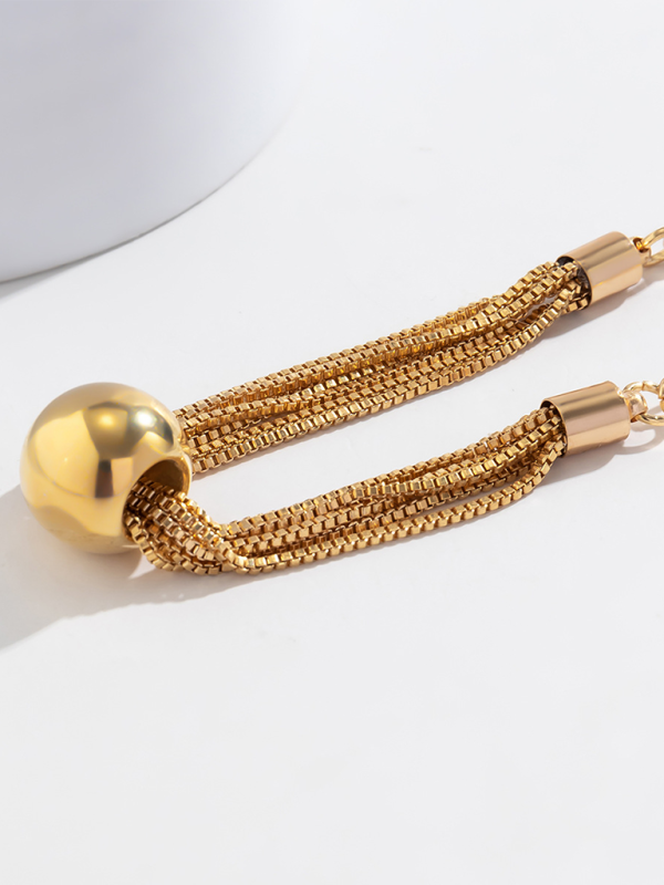 Punk multi-layer chain stacking necklace simple niche geometric sphere personality necklace Shello's Creative Boutique