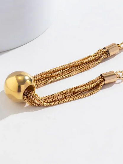 Punk Chain Stacking Necklace - Multi-Layer Geometric Sphere Design - Shello's Creative Boutique