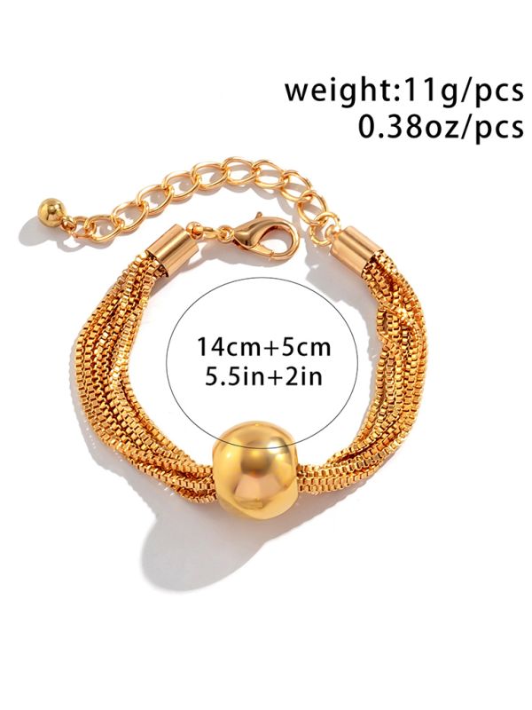 Punk multi-layer chain stacking necklace simple niche geometric sphere personality necklace Shello's Creative Boutique