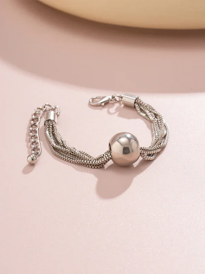 Punk Chain Stacking Necklace - Multi-Layer Geometric Sphere Design - Shello's Creative Boutique