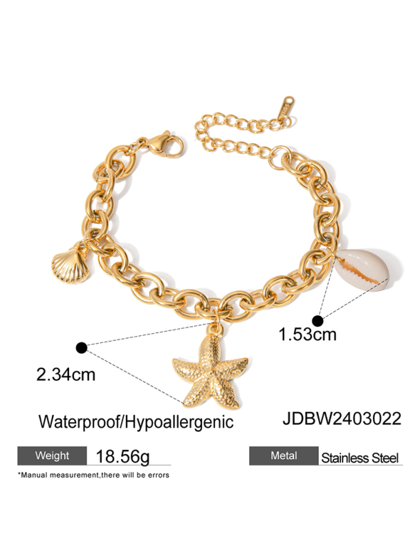 New beach style ocean starfish pearl shell conch bracelet jewelry Shello's Creative Boutique