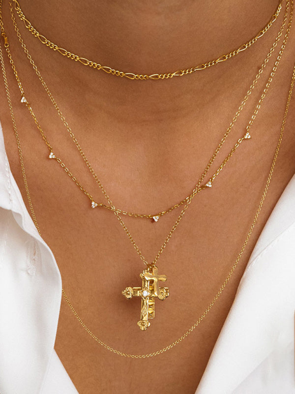 Cross multi-layer pendant personalized retro pendant jewelry Shello's Creative Boutique