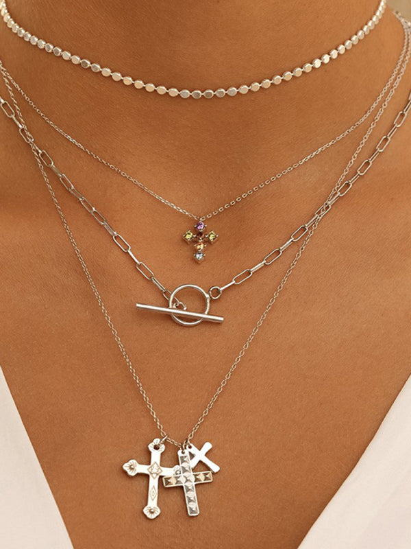 Cross multi-layer pendant personalized retro pendant jewelry Shello's Creative Boutique