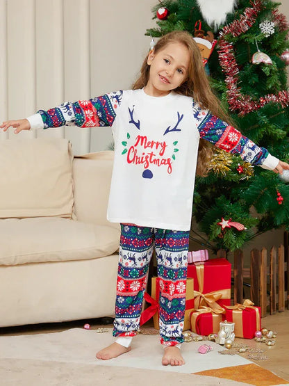 Christmas Deer Antler Cartoon Family Pajamas - Parent-Child Set - Shello's Creative Boutique