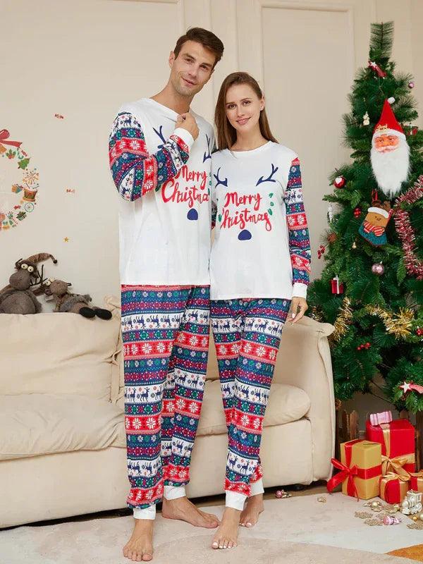 Christmas Deer Antler Cartoon Family Pajamas - Parent-Child Set - Shello's Creative Boutique