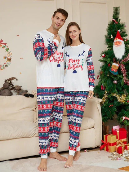 Christmas Deer Antler Cartoon Family Pajamas - Parent-Child Set - Shello's Creative Boutique