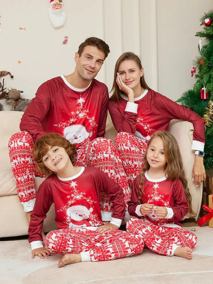 Christmas Snowman Scarf Family Pajamas - Parent-Child Matching Set - Shello's Creative Boutique