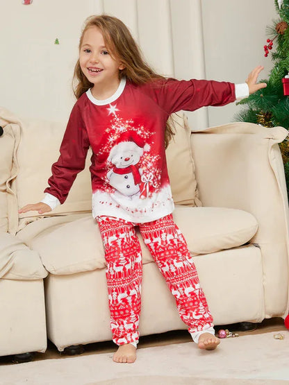 Christmas Snowman Scarf Family Pajamas - Parent-Child Matching Set - Shello's Creative Boutique