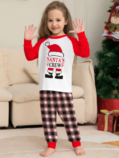 New Christmas parent-child set deer head print home clothes plaid two-piece pyjamas - Shello's Creative Boutique