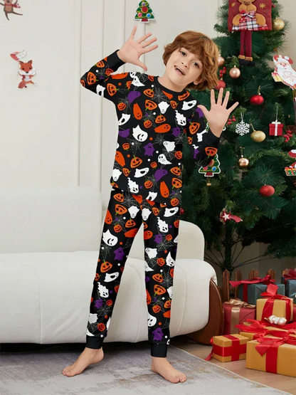 Halloween Bash Party Imp Pumpkin Wizard Printed Halloween Loungewear Set - Shello's Creative Boutique