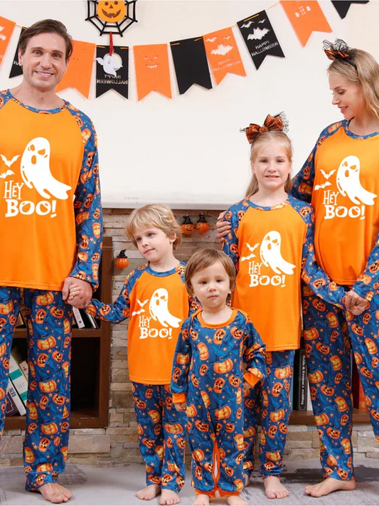 、Halloween Homewear Glow-in-the-Dark Bat Printed Two-Piece Pajama Set - Shello's Creative Boutique