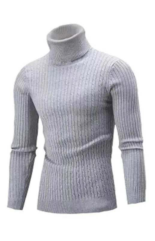 Men's Classic Long Sleeve Turtleneck Sweater - Shello's Creative Boutique