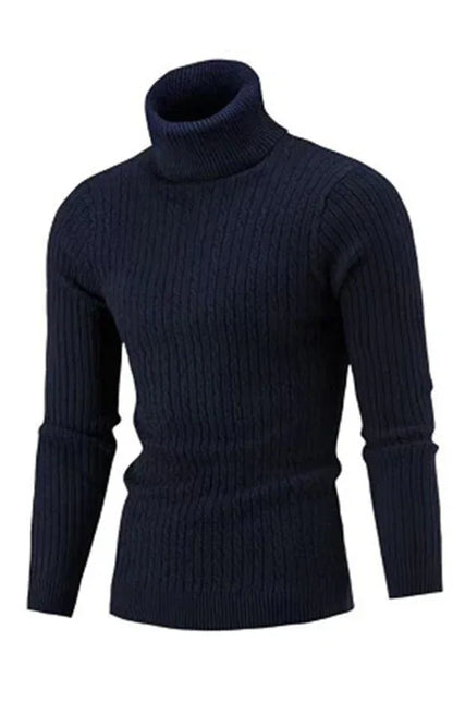 Men's Classic Long Sleeve Turtleneck Sweater - Shello's Creative Boutique