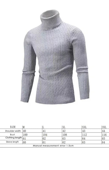 Men's Classic Long Sleeve Turtleneck Sweater - Shello's Creative Boutique