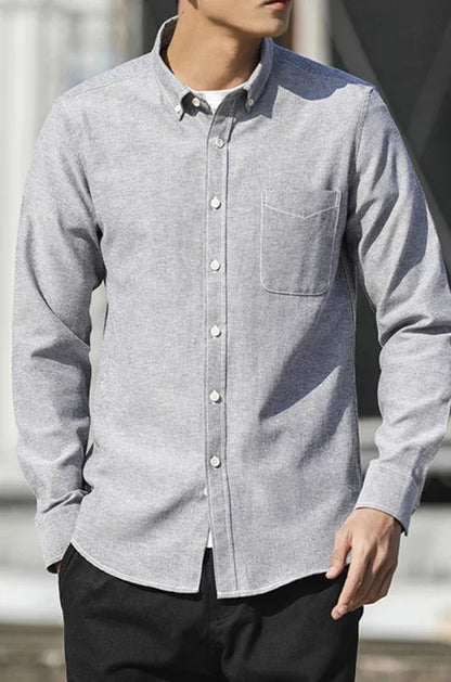 Men's Oxford Long Sleeve Casual Shirt - Shello's Creative Boutique
