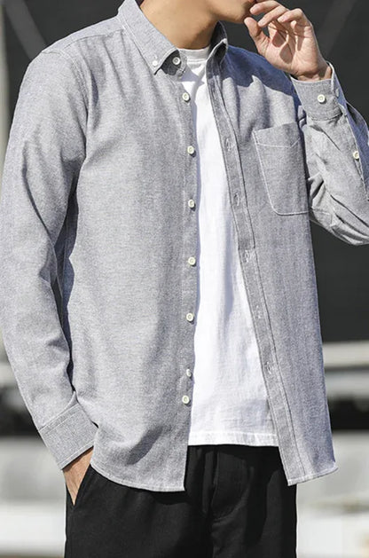 Men's Oxford Long Sleeve Casual Shirt - Shello's Creative Boutique