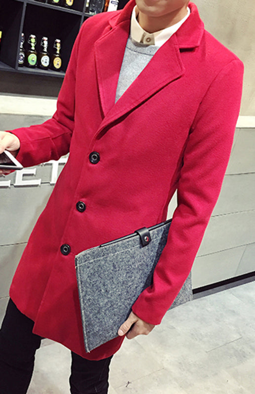Men's Long Woolen Coat Shello's Creative Boutique