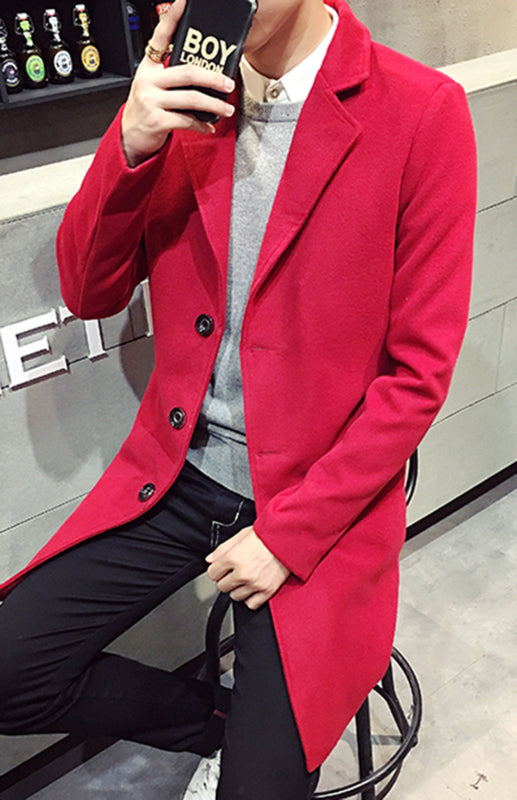 Men's Long Woolen Coat Shello's Creative Boutique