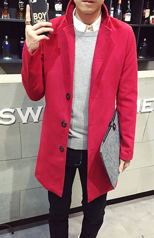 Men's Long Woolen Coat Shello's Creative Boutique