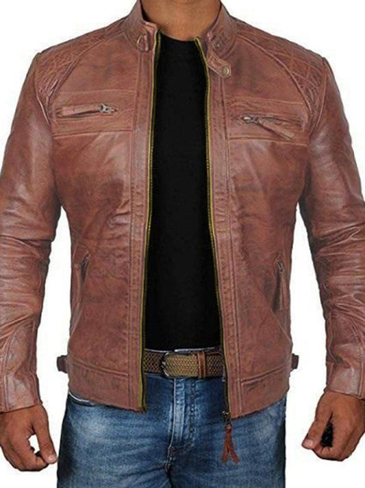 Classic Men's Polyester Woven Jacket with Straight Pockets Shello's Creative Boutique