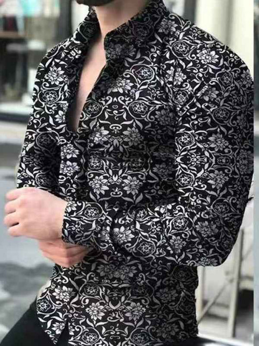 Men Floral Print Slim Fit Casual Shirt – Perfect for Trendsetting Men