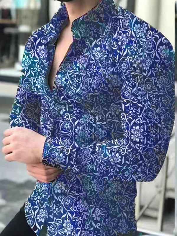 Men Floral Print Slim Fit Casual Shirt – Perfect for Trendsetting Men