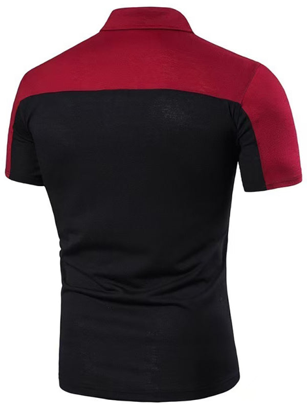 Men's Spring-Summer Lapel Collar Polyester Polo Shirt Shello's Creative Boutique