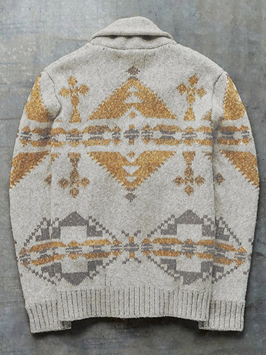 Jacquard Outer Wear Sweater Long Sleeve Knitted Jacket Top Shello's Creative Boutique