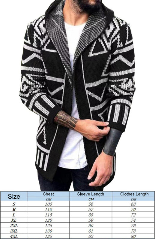 Autumn And Winter Models Cardigan Sweater In The Long Jacquard Knitwear Jacket Shello's Creative Boutique
