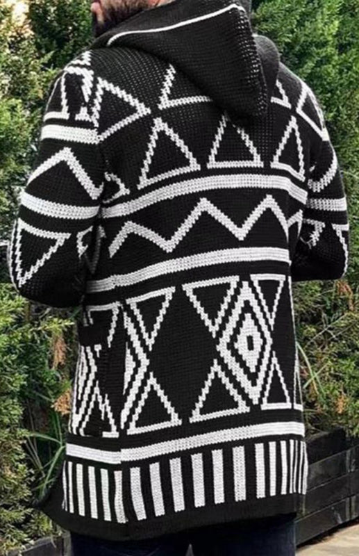 Autumn And Winter Models Cardigan Sweater In The Long Jacquard Knitwear Jacket Shello's Creative Boutique