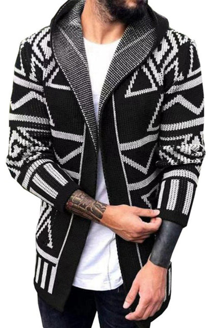Autumn And Winter Models Cardigan Sweater In The Long Jacquard Knitwear Jacket Shello's Creative Boutique