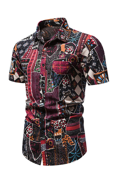 Casual Men's Polyester Shirt with Welt Pocket and Regular Sleeves Shello Creative Boutique