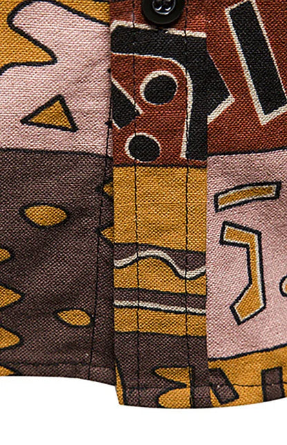Men’s Geometric Print Casual Shirt - Shello's Creative Boutique
