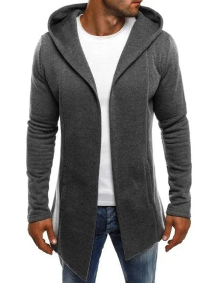 Casual Men's Hooded Fashion Stitching Solid Color Cardigan Sweater - Shello's Creative Boutique