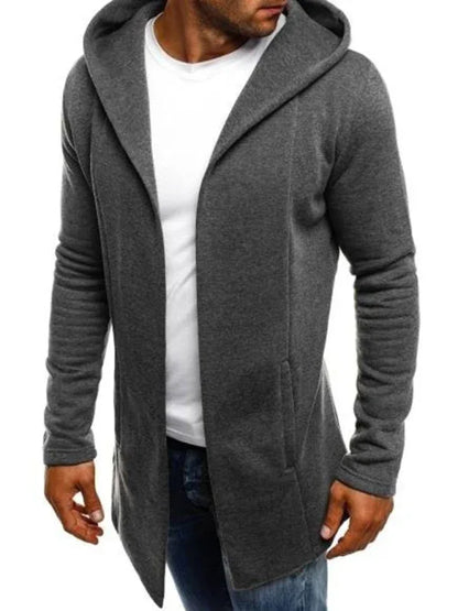 Casual Men's Hooded Fashion Stitching Solid Color Cardigan Sweater - Shello's Creative Boutique