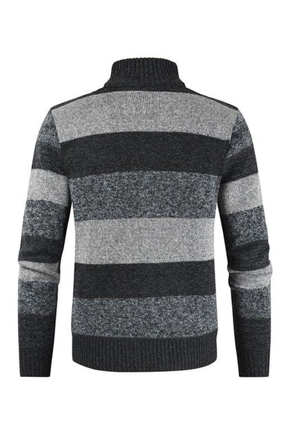 Men's New Colourblock Standing Collar Zip Cardigan – A Perfect Blend of Fashion and Function - Shello's Creative Boutique