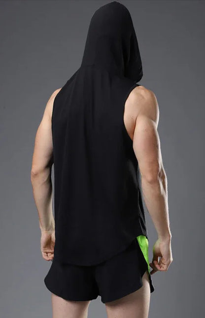 Men's Hooded Woven Polyester Sports Vest - Shello's Creative Boutique