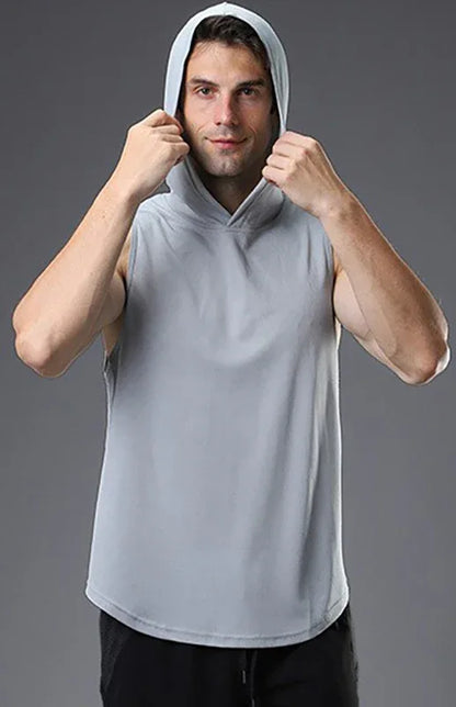 Men's Hooded Woven Polyester Sports Vest - Shello's Creative Boutique