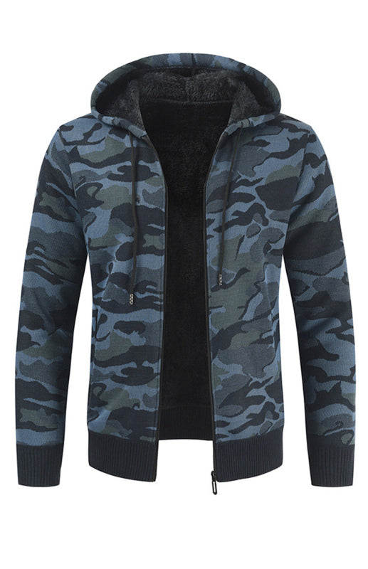 Men's Hooded Sweater Cardigan Camo Hooded Athleisure Sweater Shello's Creative Boutique