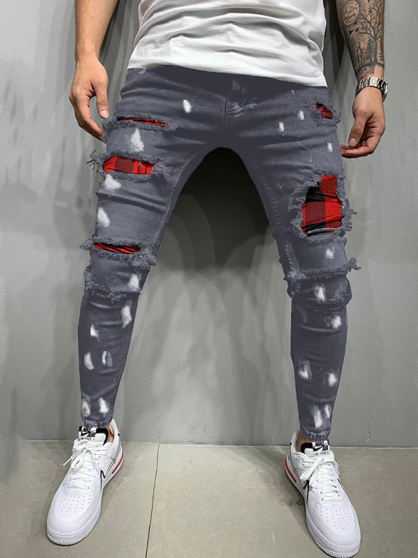 Slight elastic cotton blend knit solid denim jeans with slant pockets Shello's Creative Boutique