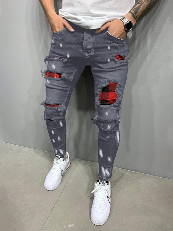 Slight elastic cotton blend knit solid denim jeans with slant pockets Shello's Creative Boutique