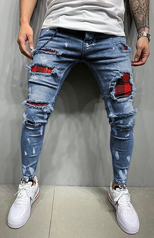 Slight elastic cotton blend knit solid denim jeans with slant pockets Shello's Creative Boutique