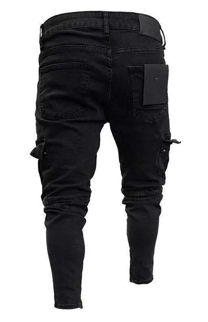 Men Street Style Knit Cargo Jeans - Shello's Creative Boutique