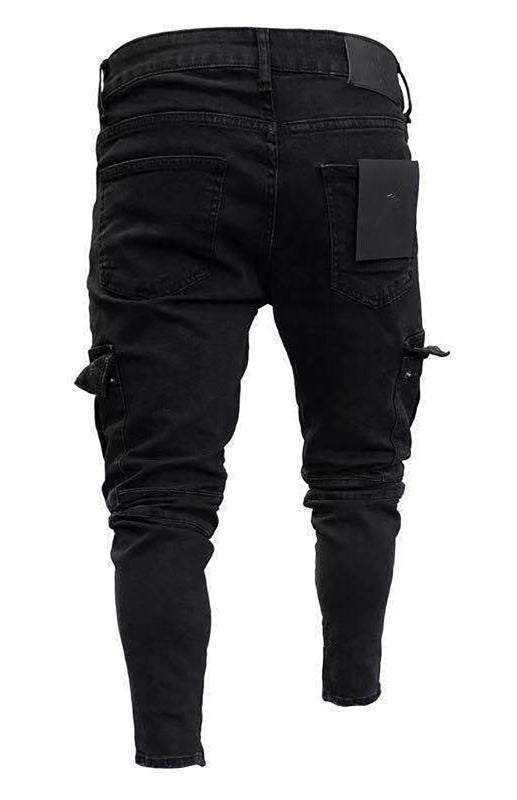 Men Street Style Knit Cargo Jeans Shello Creative Boutique