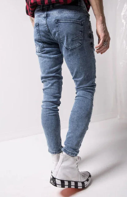 Classic Cotton Knit Denim Jeans with Pockets - Shello's Creative Boutique